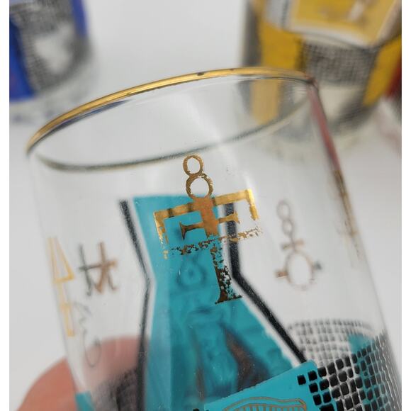 Vintage Roerig Pfizer Pharmaceutical Promo Glasses Set of 6 MCM 1960's READ - Picture 8 of 10